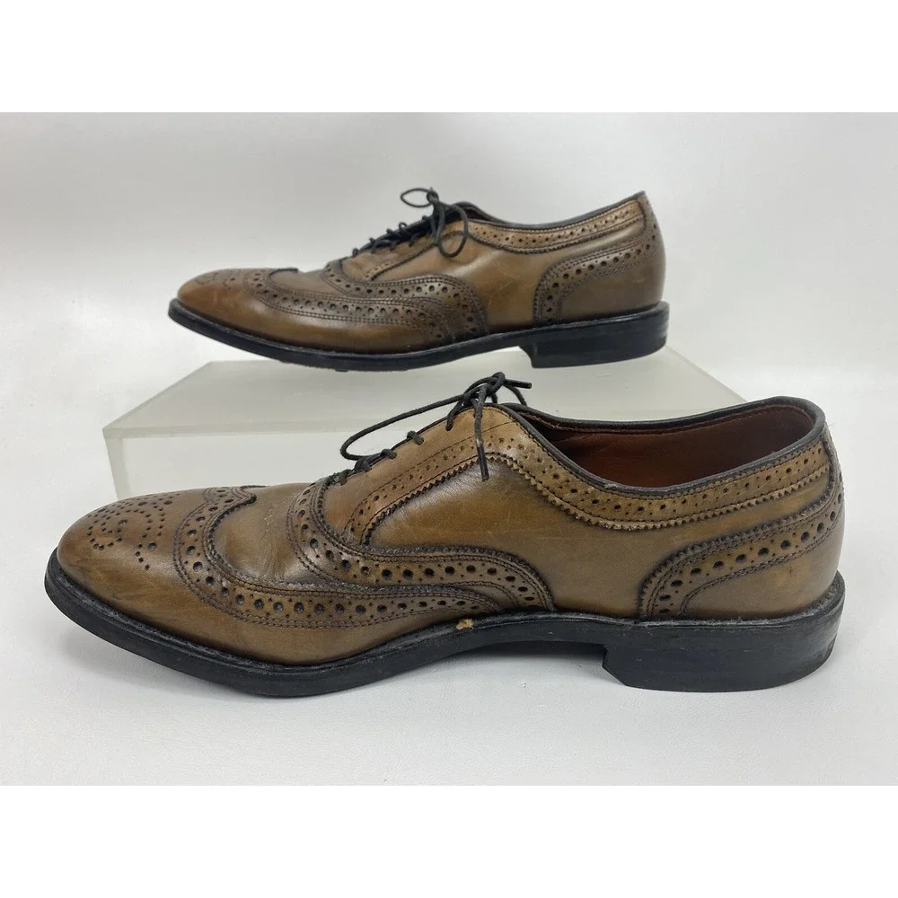 Allen Edmonds MCALLISTER  Dainite Wingtip Oxfords 10.5 B‎ Chocolate Brown Shoes